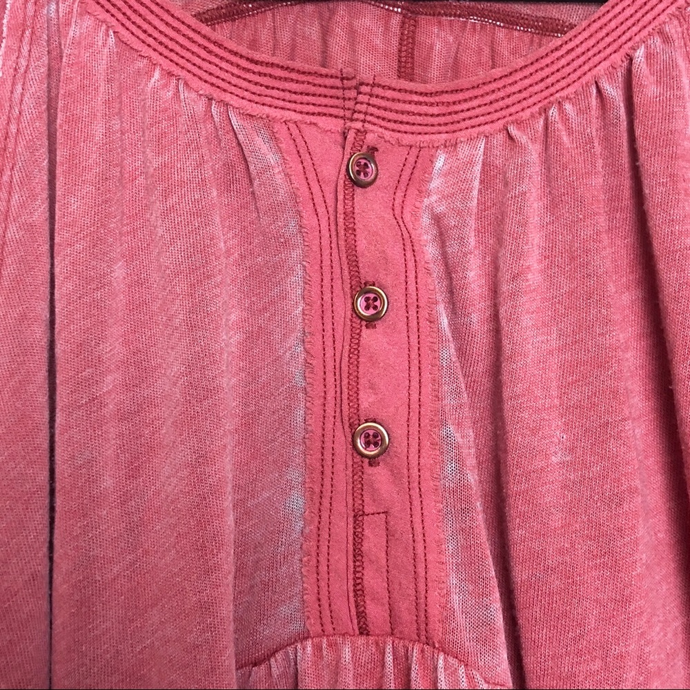 Free People Acadia Henley Shirt Oversized Drapey - Picture 4 of 8